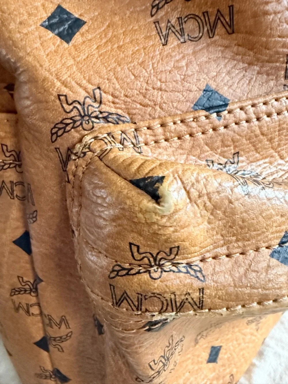 Authentic MCM Cognac Backpack - Picture 6 of 13